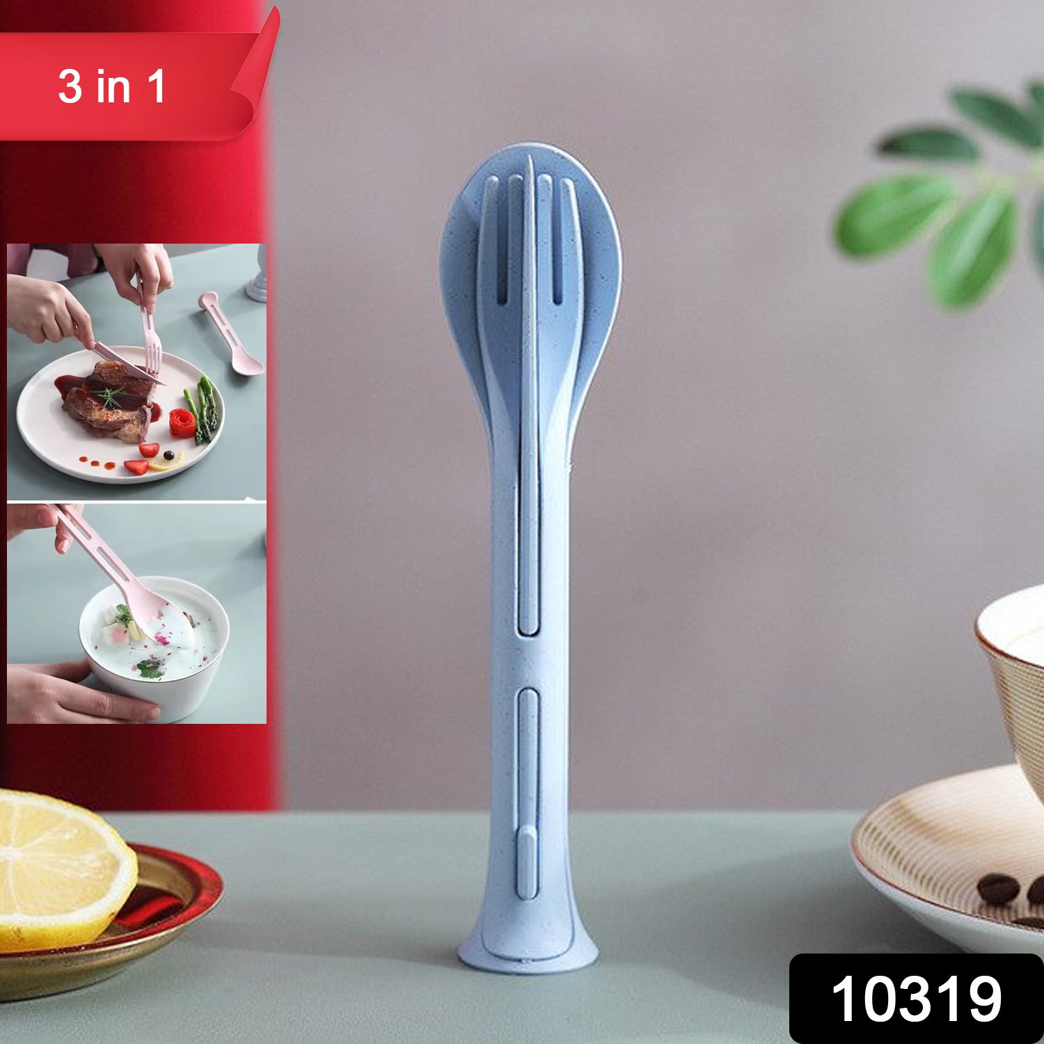 3 In 1 Reusable Spoon Knife Forks Tableware Spoon (3 Pcs Set) 3 In 1 Reusable Spoon Knife Forks Tableware Spoon (3 Pcs Set)